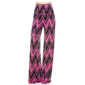 Superline Pink Zig Zag Chevron Palazzo Pants
